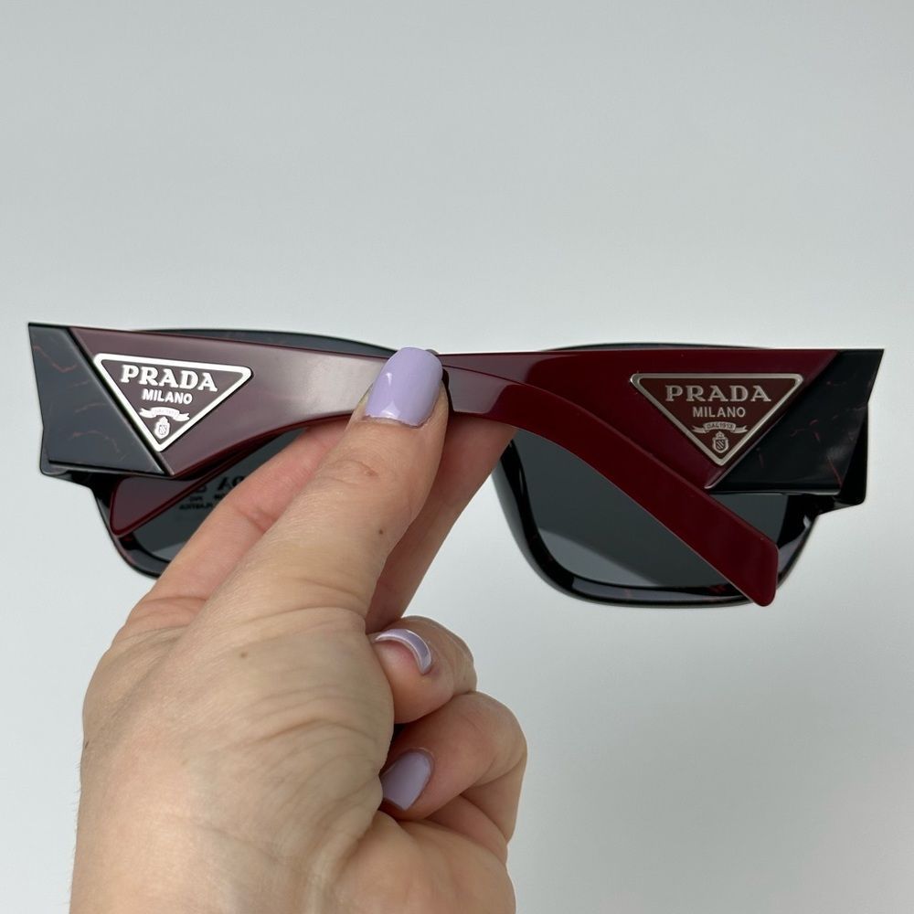 PRADA PR10ZSF 11F5S0 Black Etruscan Marble Dark Grey Sunglasses - Picture 10 of 12